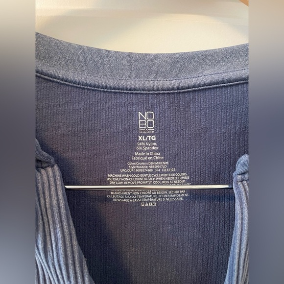 NOBO Blue Ribbed Crop Top | Distressed Blue | XL - Picture 4 of 6